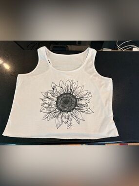White Sunflower Tank Top